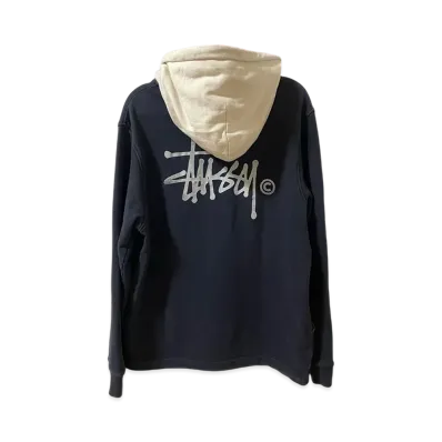 Stussy Two Tone Hoodie "Dark Navy/White"