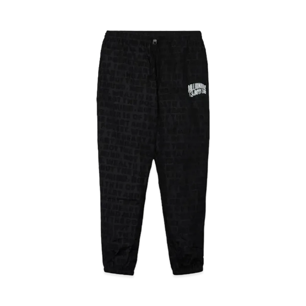 BILLIONAIRE BOYS CLUB BB DIMENSION JACQUARD WOVEN WINDBREAKER PANTS "BLACK"