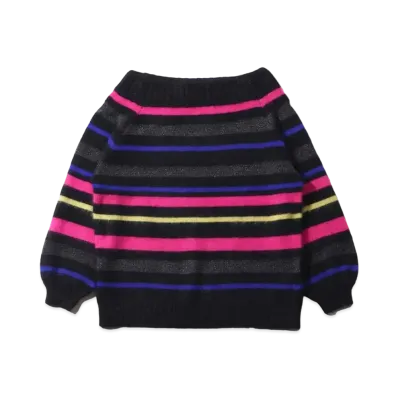 atmos pink Off-Shoulder Angora Border Knit "Mix"