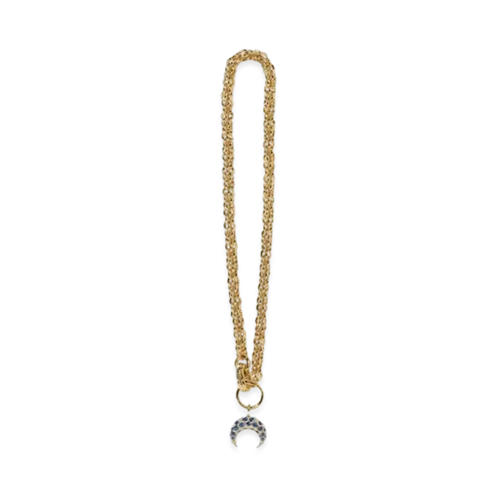 Marine serre RHINESTONE GOLD PLATED MOON BRAIDED CHAIN "SHINY GOLD"