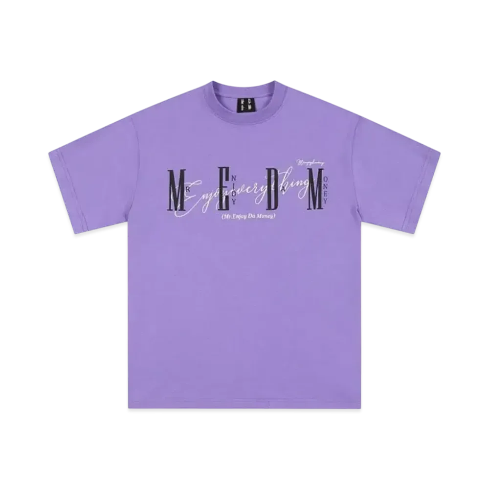 MR. ENJOY DA MONEY Horizontal Logo Handwritten Short Sleeve "Purple"