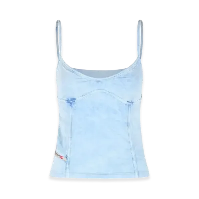 Diesel Women's Ony Stretch Cotton Tank Top "Light Blue"