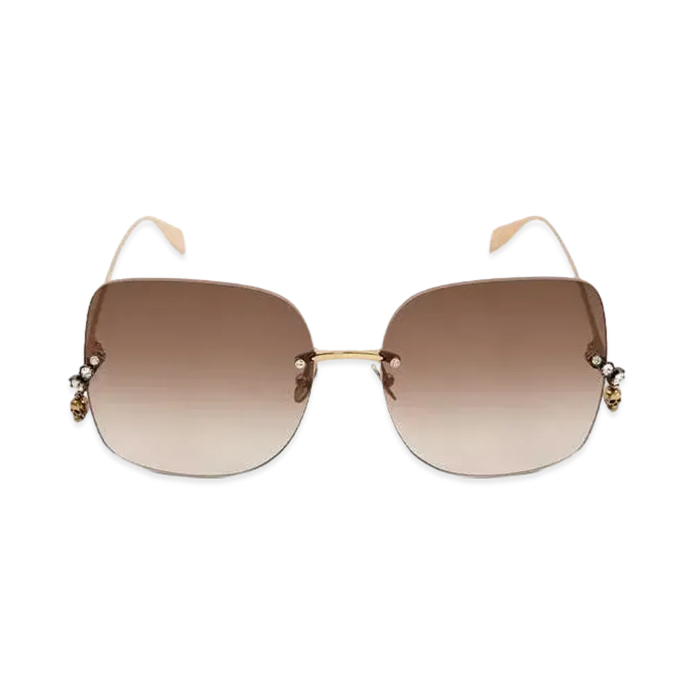 Alexander McQUEEN Skull Pendant Jeweled Sunglasses "Or Vieilli"