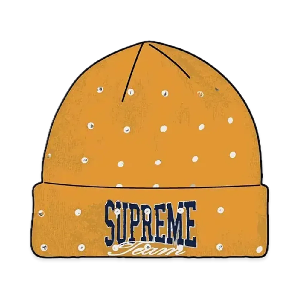 Supreme New Era Rhinestone Beanie "Light Mustard"