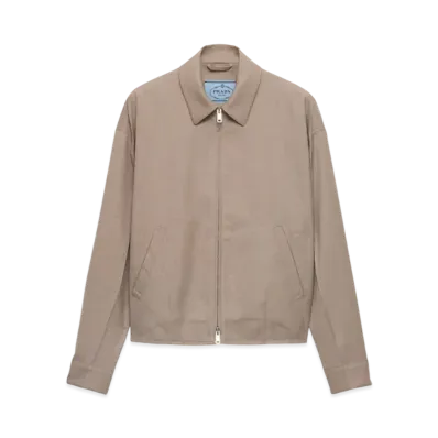 PRADA Women's Mouline Wool Blouson Jacket "Sand Beige"