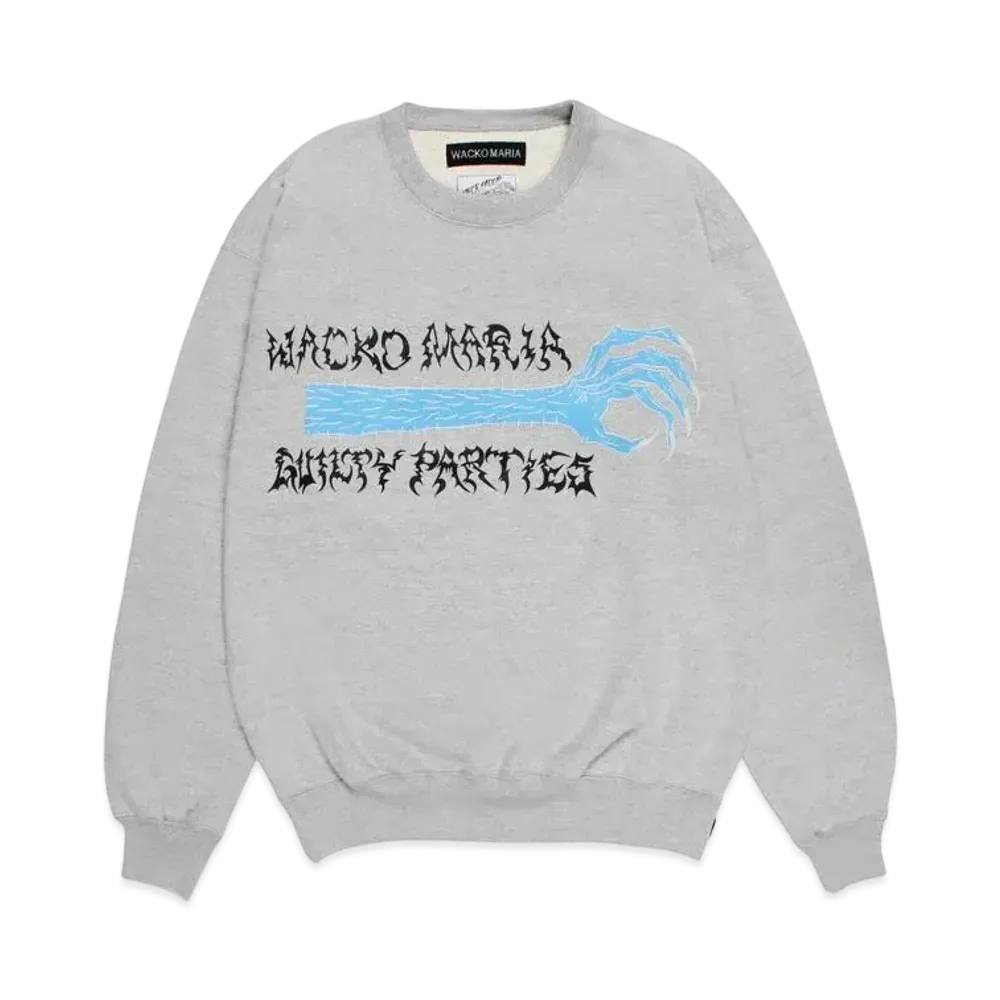 WACKO MARIA x NECKFACE Heavy Weight Crew Neck Sweat Shirt "Gray"