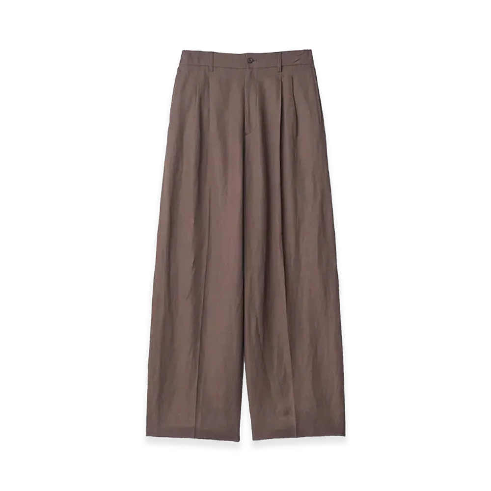 ssstein Vis/Li/Ra Twill Easy Long Wide Trousers "Khaki Brown"