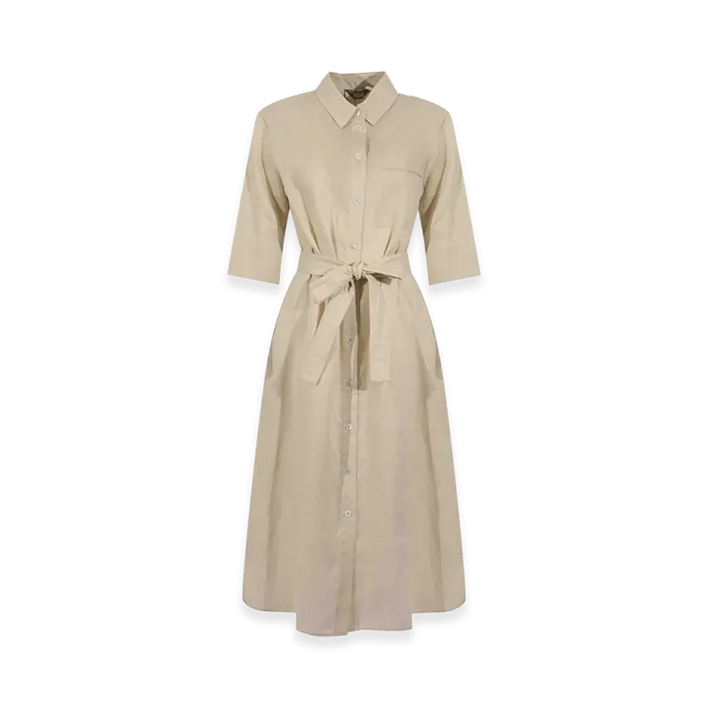 MM6 Maison Margiela Women's Mmltabella Shirt Dress in Milk Linen "White"