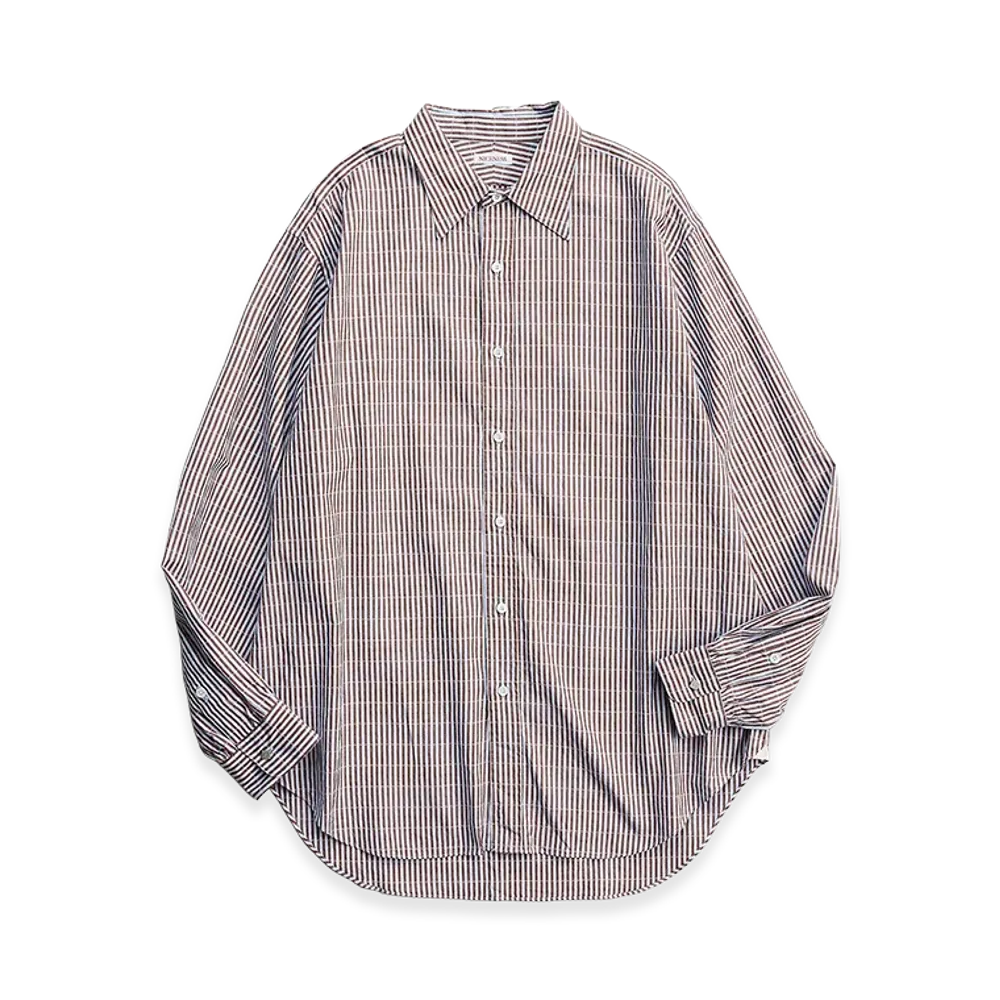NICENESS Clement Dobby Stripe Regular Collar Dress Shirt "Gray"