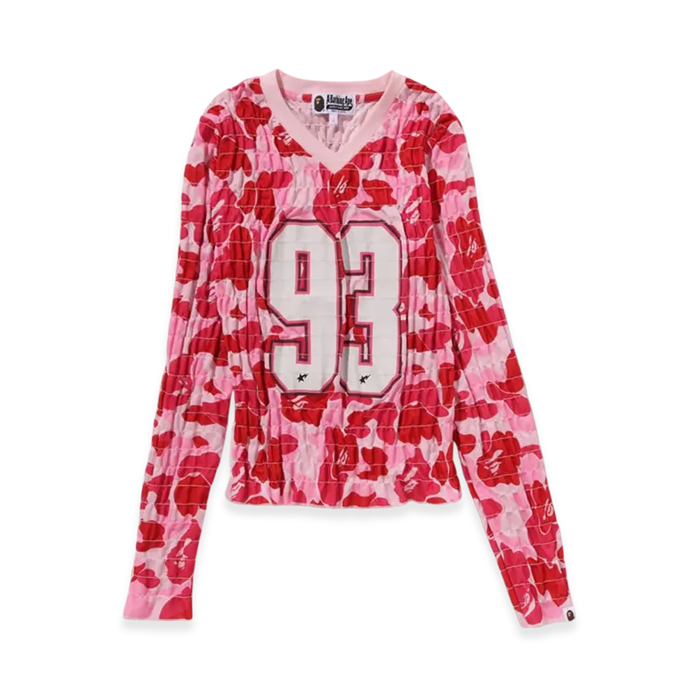 A BATHING APE Ladies Abc Camo Slim Fit LS Tee "Pink"