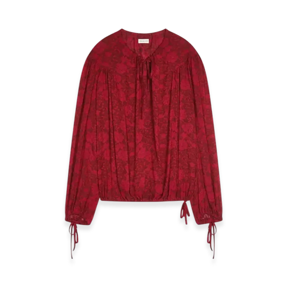 DRIES VAN NOTEN Women's Printed Blouse "Cherry"