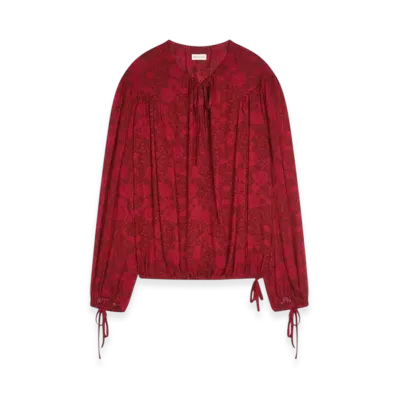 DRIES VAN NOTEN Women's Printed Blouse "Cherry"