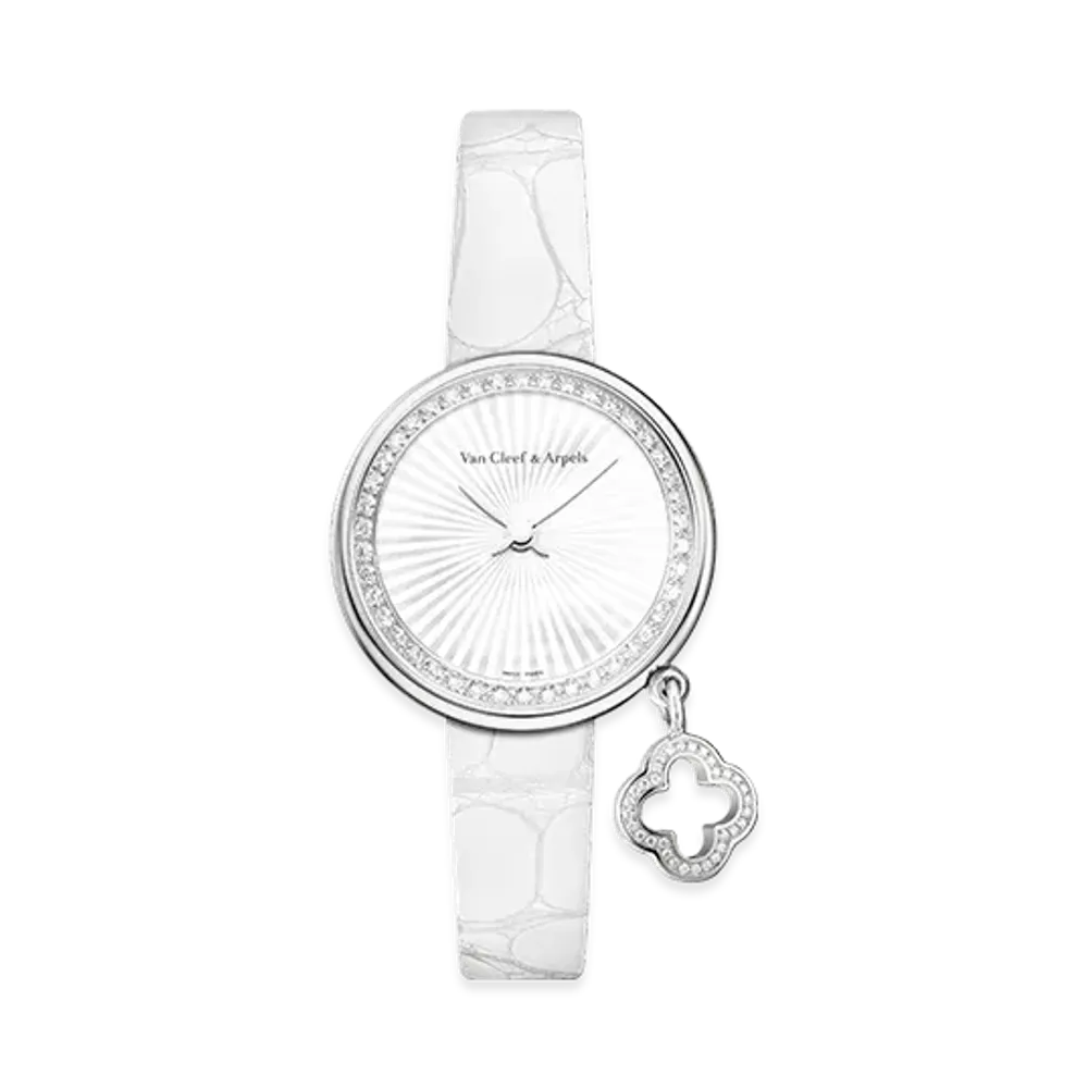 Van Cleef & Arpels Charms Clover watch 27 mm "18K White gold/Diamond/Mother-of-pearl"