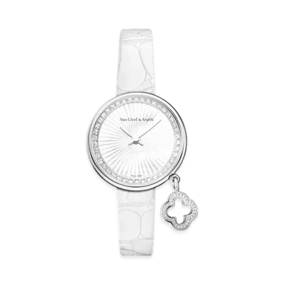 Van Cleef & Arpels Charms Clover watch 27 mm "18K White gold/Diamond/Mother-of-pearl"