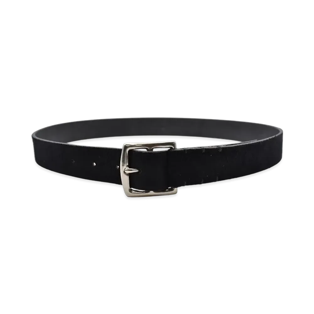 MINEDENIM Suede Leather Belt "Black"