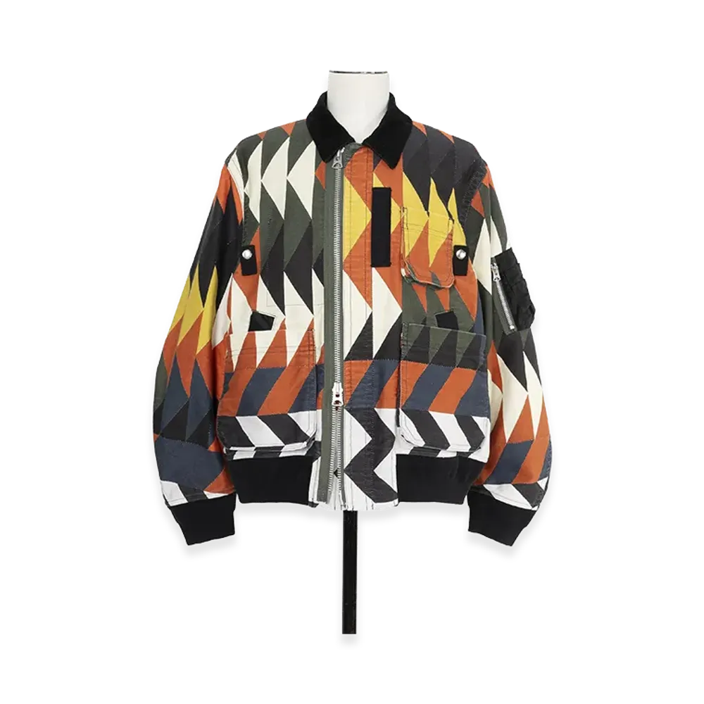 sacai x A.P.C. Quilts Blouson "Orange Multi"