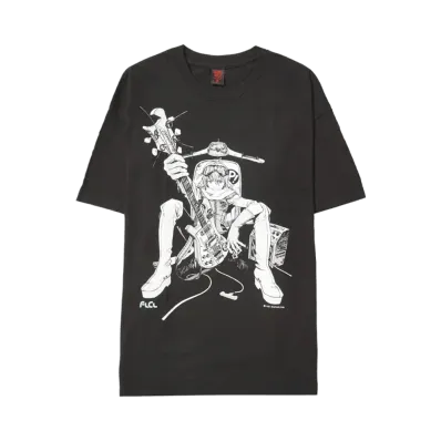 Geeks Rule Silkscreen Printing x FLCL T-Shirt (Haruko) "Black"
