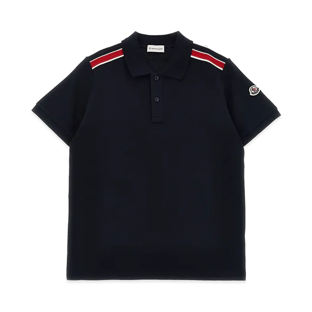MONCLER Kids Pique Polo Shirt "Dark Blue"