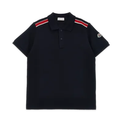 MONCLER Kids Pique Polo Shirt "Dark Blue"