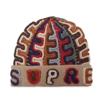 Supreme Yarn Applique Beanie "Khaki"