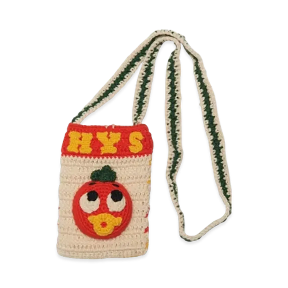 HYSTERIC GLAMOUR Hand-Knitted Mini Sacoche "White"
