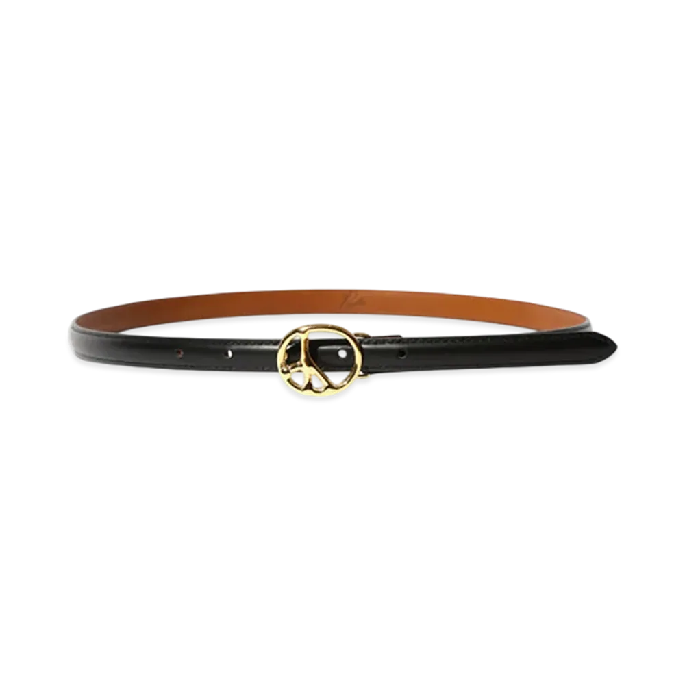 NEEDLES Peace Buckle Narrow Belt - Steer "Black"