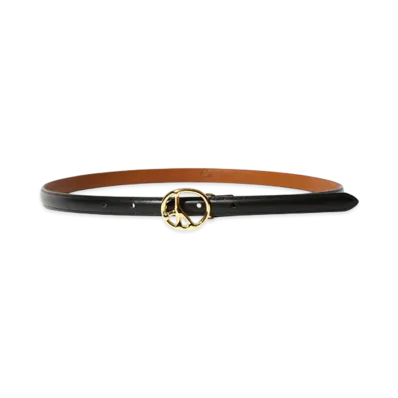 NEEDLES Peace Buckle Narrow Belt - Steer "Black"