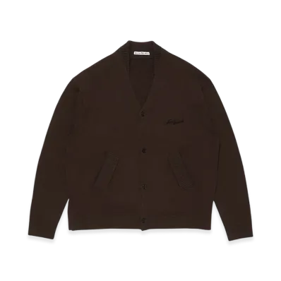 Acne Studios Wool V-Neck Cardigan "Dark Brown"