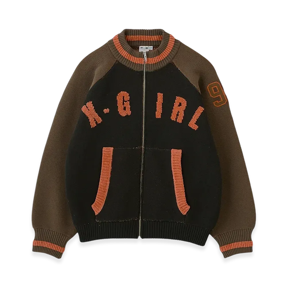 X-Girl Stadium Knit Jacket "Brown"