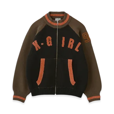 X-Girl Stadium Knit Jacket "Brown"