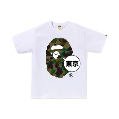 A BATHING APE 1St Camo Tokyo Ape Head Tee "White"
