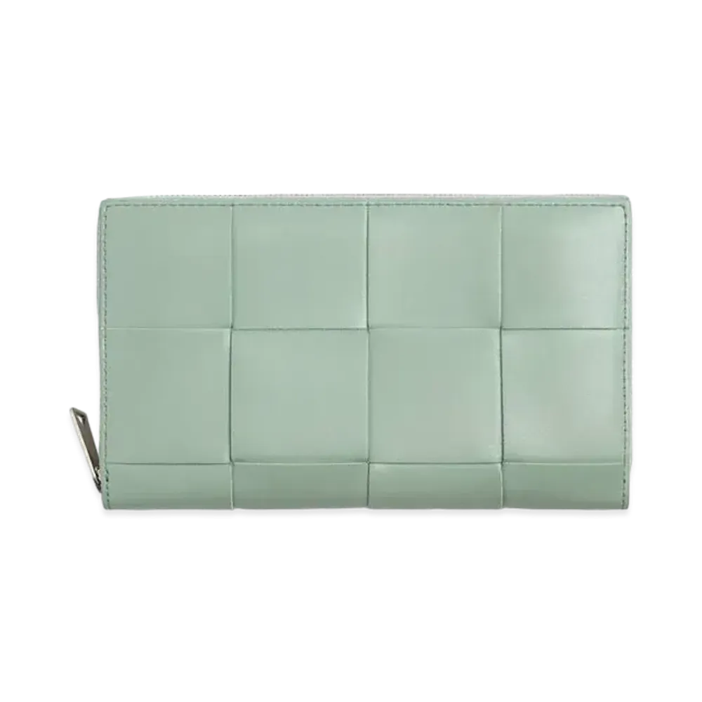 Bottega Veneta Zip Around Wallet "New Sauge"