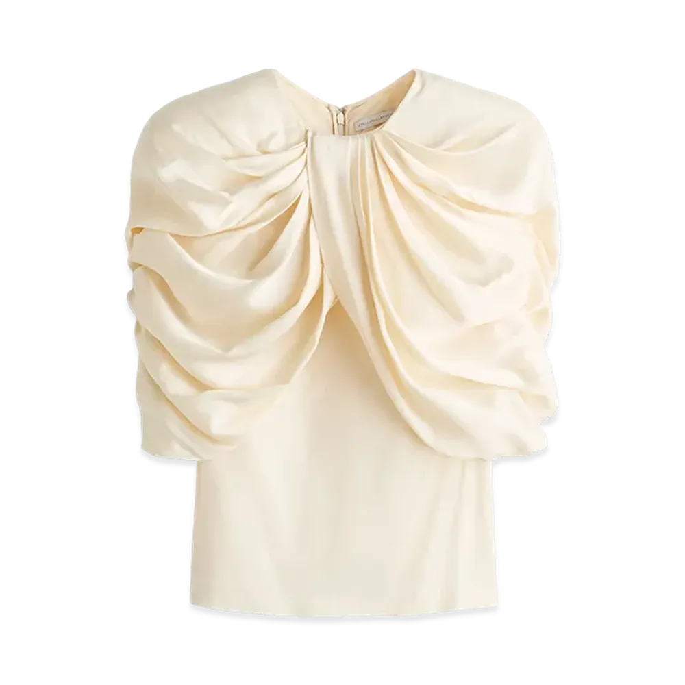 H&M x Stella McCartney Women's Draped Satin Top "Cream"