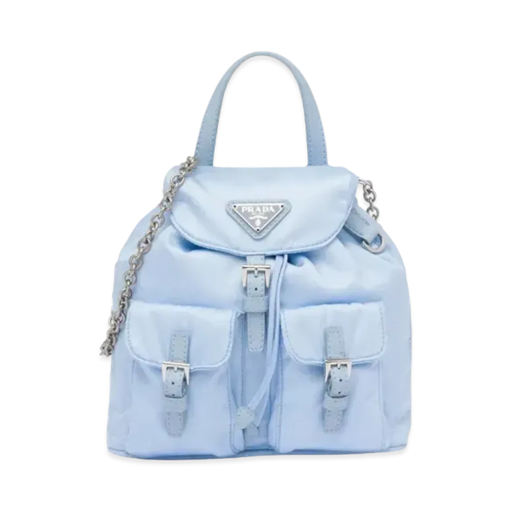 PRADA Re Nylon Mini Backpack "Celeste"