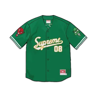 Supreme x Mitchell & Ness Downtown Hell Baseball Jersey "Green"