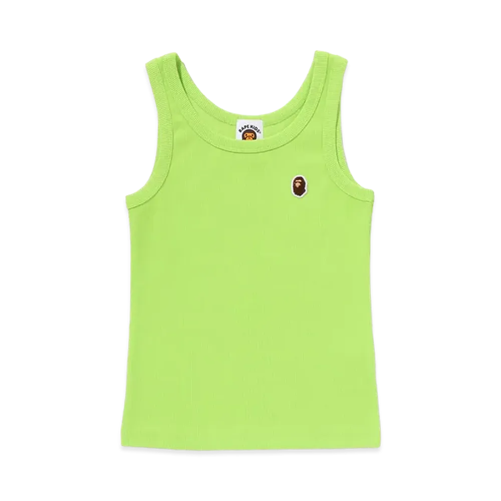 A BATHING APE Kids Ape Head Tank Top "Green"