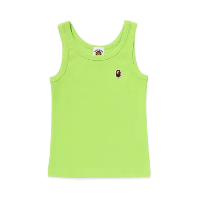 A BATHING APE Kids Ape Head Tank Top "Green"