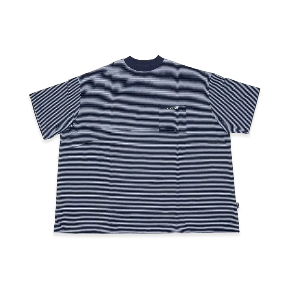 ALOUND Oversized Pocket Tee "Navy/White"