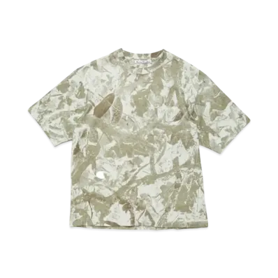 Acne Studios Crew Neck T-Shirt Relaxed Unisex Fit "Concrete Grey Camo"