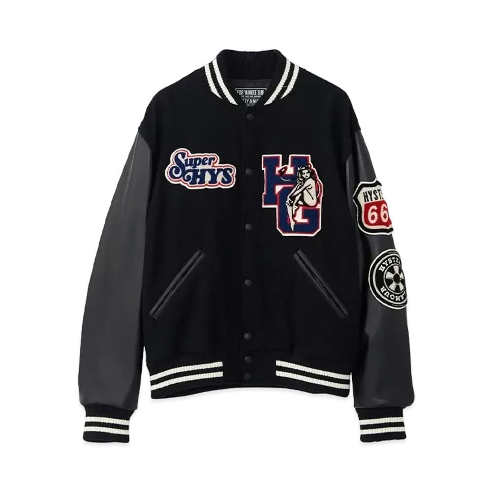 HYSTERIC GLAMOUR Motor City Fever Stadium Jacket "Black"
