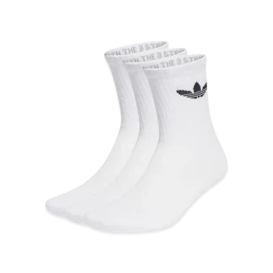 adidas Trefoil Cushion Crew Socks 3P "White"