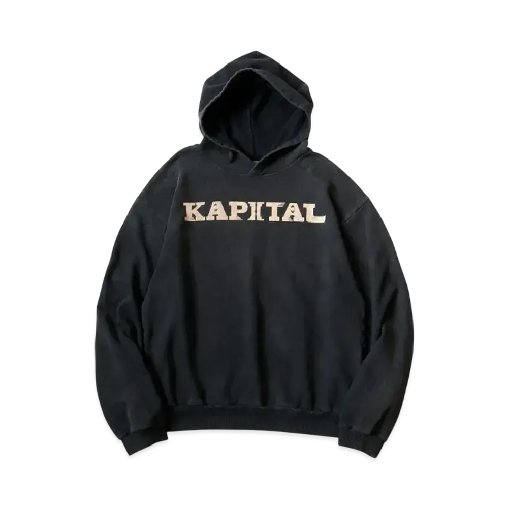 KAPITAL Fleece Hood Sweatshirt "Black"
