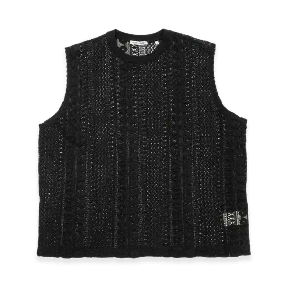 OUR LEGACY Box Sleeveless Cotton Crochet "Black"