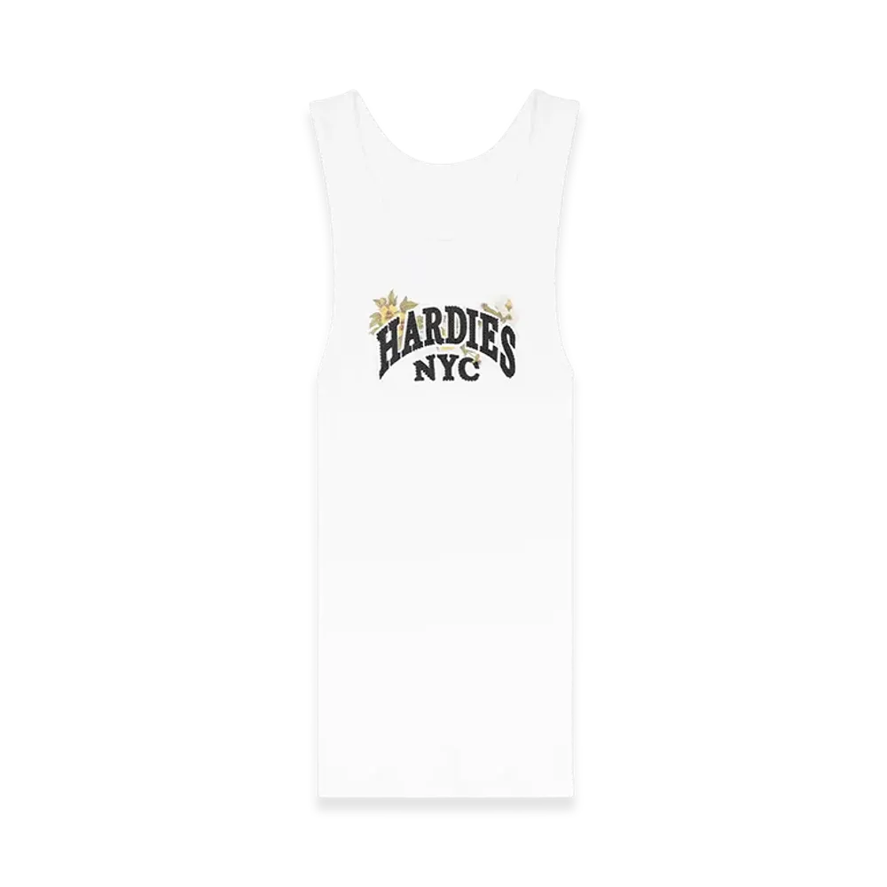 DENIM TEARS Hardies Tears Rhinestone Tank Top "White"