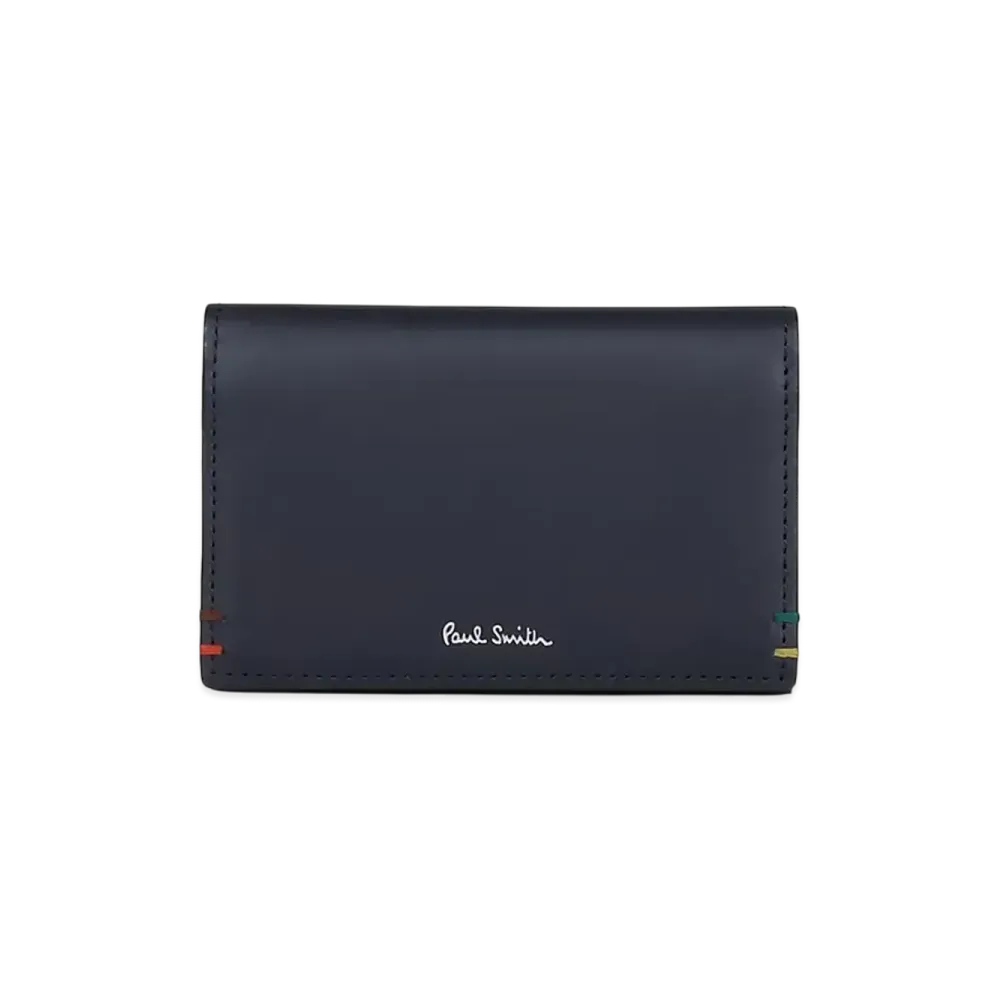 Paul Smith Highlight Stitch Business Card Holder "Navy"