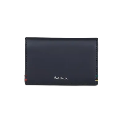 Paul Smith Highlight Stitch Business Card Holder "Navy"