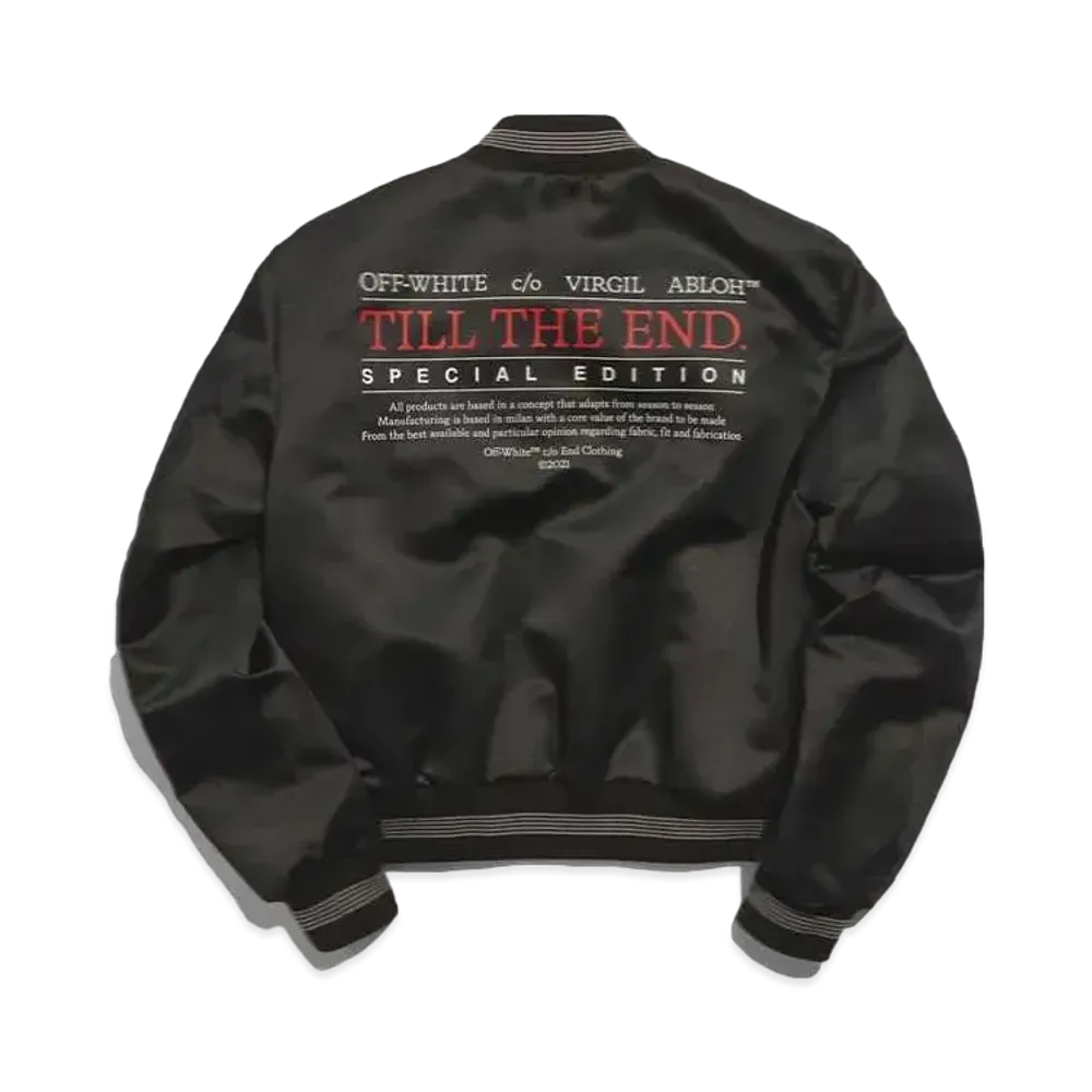OFF-WHITE END. TILL THE END VARSITY JACKET "Black"