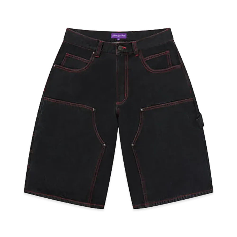 BlackEyePatch Stencil Logo Double Knee Denim Shorts "Black"