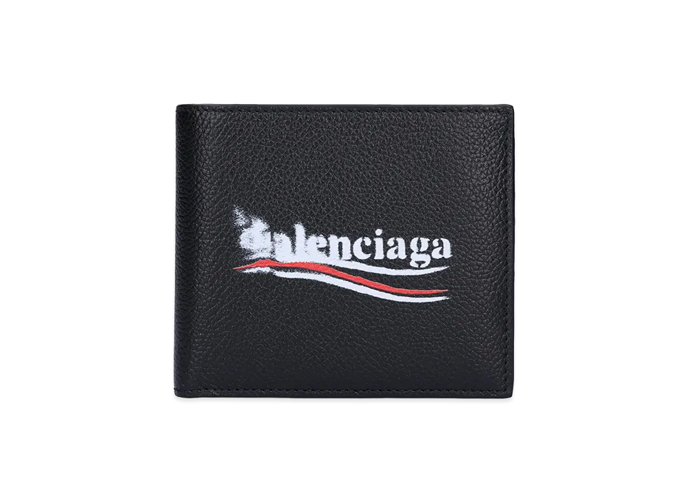 BALENCIAGA Cash Square Folded Coin Wallet "Black"