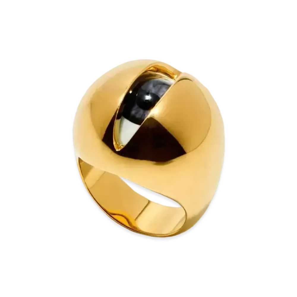 UNDERCOVER Eye Motif Silver Ring "Gold"